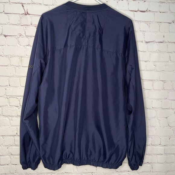 FJ Footjoy Golf Pullover Mens Large V Neck Jacket Wind Shirt  Navy Outdoor Logo - Picture 7 of 10